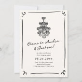 grillige hand getrokken verlovingsfeest kaart (Voorkant)