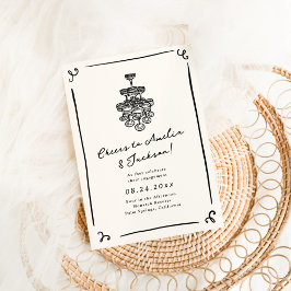 grillige hand getrokken verlovingsfeest kaart