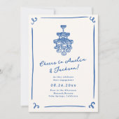 grillige hand getrokken verlovingsfeest kaart (Voorkant)