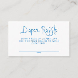 Grillige Handgeschreven Blauwe Luier Raffle Informatiekaartje