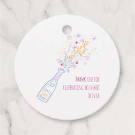 Grillige Handgetekende Bloemige Bachelorette Feest Bedankjes Labels