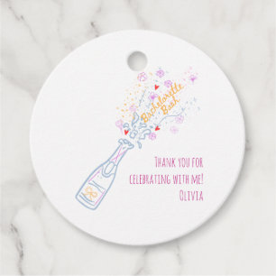 Grillige Handgetekende Bloemige Bachelorette Feest Bedankjes Labels