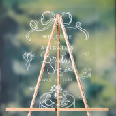 Grillige handgetekende boog bruiloft feest begrroe acryl bord (Neutraal)