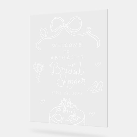 Grillige handgetekende boog bruiloft feest begrroe acryl bord (Hoek)