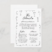 Grillige handgetekende details Enclosure Card Informatiekaartje (Voorkant / Achterkant)