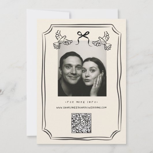 grillige handgetekende doedel save the date (Achterkant)