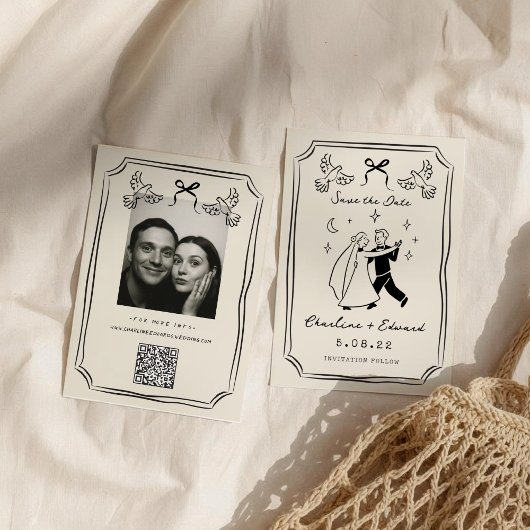 grillige handgetekende doedel save the date