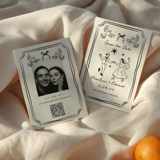 grillige handgetekende doedel save the date