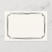 Grillige Handgetekende Excentrieke Huwelijksdetail Informatiekaartje (Achterkant)