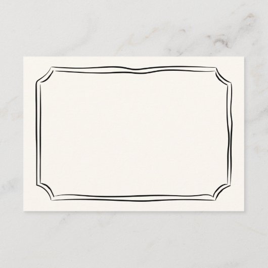 Grillige Handgetekende Excentrieke Huwelijksdetail Informatiekaartje (Achterkant)