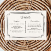 Grillige Handgetekende Excentrieke Huwelijksdetail Informatiekaartje