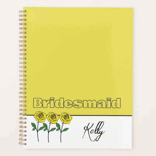 Grillige Handgetekende Gele Rozen Planner (Voorkant)