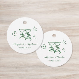 Grillige Handgetekende Groene Trouw Dank Je Bedankjes Labels