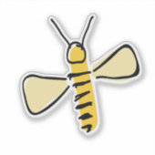 Grillige handgetekende hommel sticker (Voorkant)