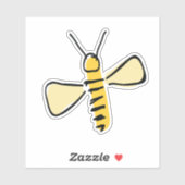 Grillige handgetekende hommel sticker (Vel)