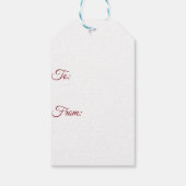 Grillige handgetekende kerstboompatroon cadeaulabel (Achterkant)