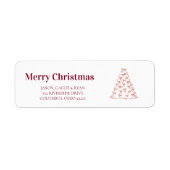 Grillige handgetekende Kerstdoodle Etiket (Voorkant)