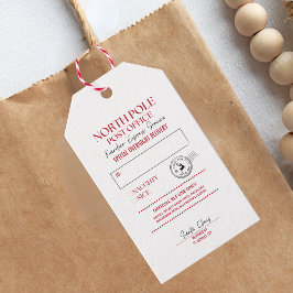Grillige handgetekende krabbel Noordpool Express Cadeaulabel