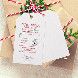 Grillige handgetekende krabbel Noordpool Express Cadeaulabel