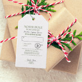 Grillige handgetekende krabbel Noordpool Express Cadeaulabel
