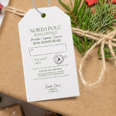 Grillige handgetekende krabbel Noordpool Express Cadeaulabel