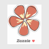 Grillige handgetekende oranje bloem sticker (Vel)