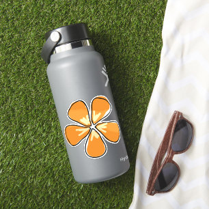 Grillige handgetekende oranje bloemsticker sticker