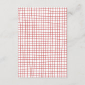 Grillige handgetekende pizza- en wijnbruidsfeestje bedankkaart (Achterkant)