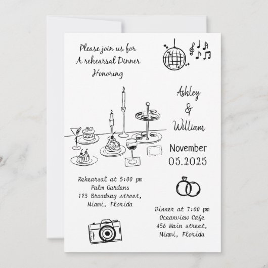 Grillige Handgetekende Quark The Night Before Kaart (Achterkant)