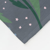 Grillige Handgetekende Retro Blauwe Madeliefjes Bl Fleece Deken (Hoek)