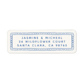Grillige handgetekende retro kader retouradres etiket (Voorkant)