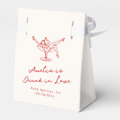 Grillige Handgetekende Rode Bachelorette Bedankdoosjes (Achterkant)