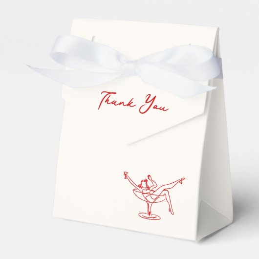 Grillige Handgetekende Rode Bruidsmeisje Bedankdoosjes (Voorkant Zijde)