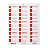 grillige handgetekende rode geruite typografie etiket (Full Sheet)