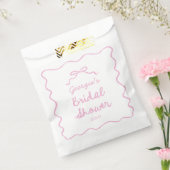 Grillige Handgetekende Roze Strik Bruidsdouche Bedankzakje (Gezegeld)