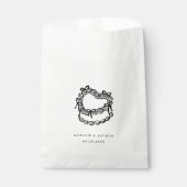 grillige handgetekende taart bruiloft bedankzakje (Voorkant)