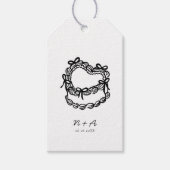 grillige handgetekende taart bruiloft cadeaulabel (Voorkant)