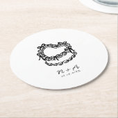 grillige handgetekende taart bruiloft ronde kartonnen onderzetter (Gebogen)