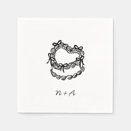 grillige handgetekende taart bruiloft servet