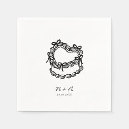 grillige handgetekende taart bruiloft servet