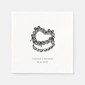 grillige handgetekende taart bruiloft servet (Voorkant)