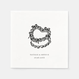 grillige handgetekende taart bruiloft servet