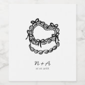 grillige handgetekende taart bruiloft wijn etiket (Enkel label)