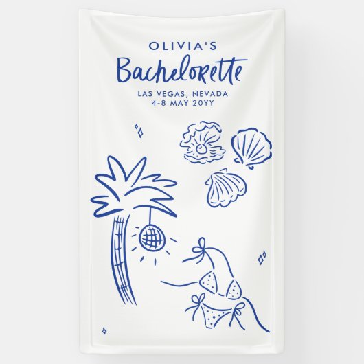 Grillige handgetekende toast toast op de kust spandoek (Verticaal)