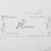 Grillige handgetekende trouw menu (Voorkant)