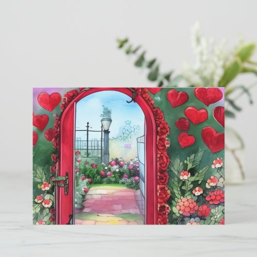 Grillige Harten Boog Custom Valentijnsdag  Kaart (Staand voorkant)