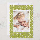 Grillige Harten Limegroene Foto Geboorte Aankondiging (Achterkant)