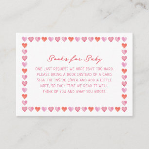 Grillige Hartjes Baby Shower Boeken voor Baby Informatiekaartje