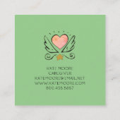 grillige hartvleugelverzorger vierkante visitekaartje (Achterkant)