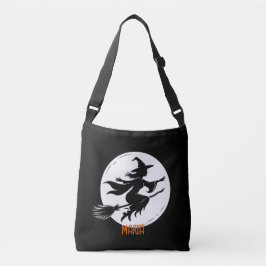 Grillige Heks Silhouet, Heks, Halloween Heks Crossbody Tas